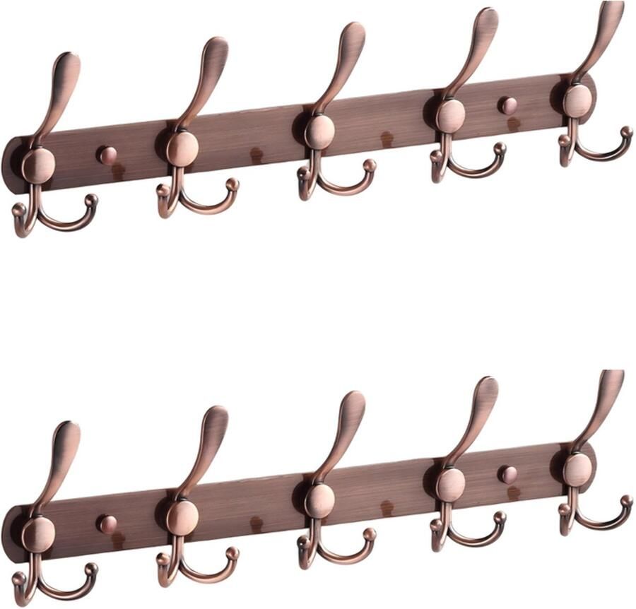 2-Pack wandgemonteerde kapstokken RVS kapstok Robuuste wandgemonteerde kapstok Premium design RVS wandgemonteerde kapstok 40*12 7*3cm-Rood