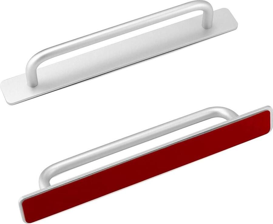 2-pack zelfklevende deurgrepen aluminium handgrepen voor kledingkast badkamer keukenkasten en slaapkamer 210 x 25 mm zilver kledingkasten slaapkamer