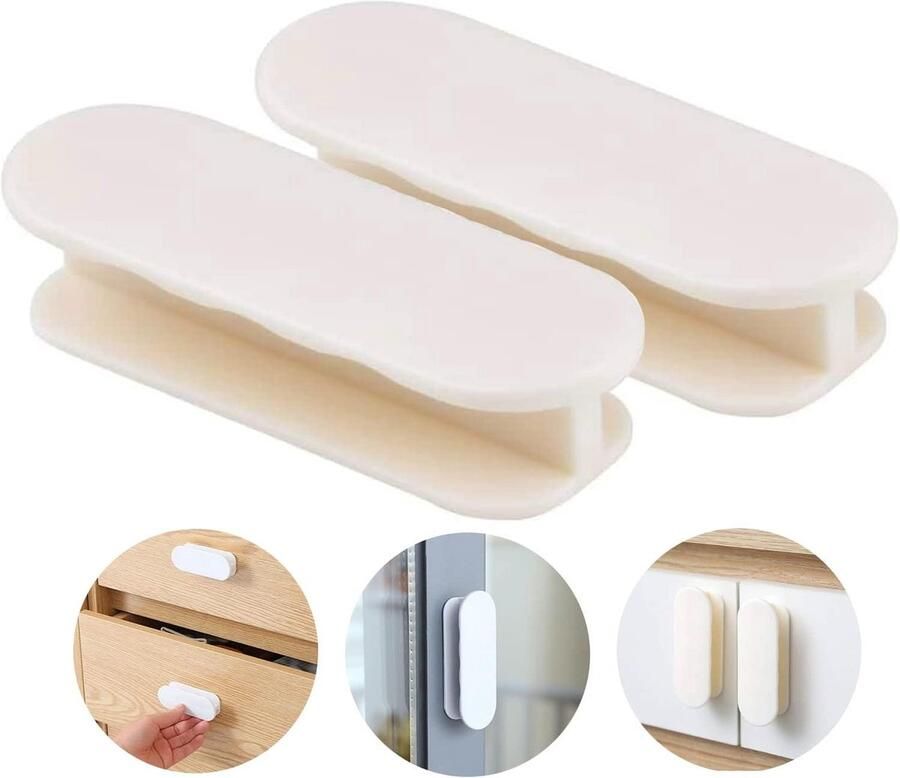 2-pack zelfklevende deurknoppen Deurgrepen voor buiten Witte kunststof kastgrepen Geschikt voor balkondeur en glazen deur Meubelgreep voor raam Balkondeurgreep - Foto 2