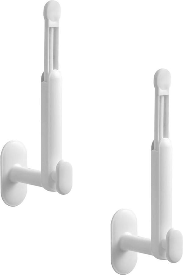 ZVD 2-Pack Zelfklevende Hoedenhangers Opbergoplossing voor Petten aan Muur Montage zonder Boren Voor Slaapkamer & Garderobe (Wit)