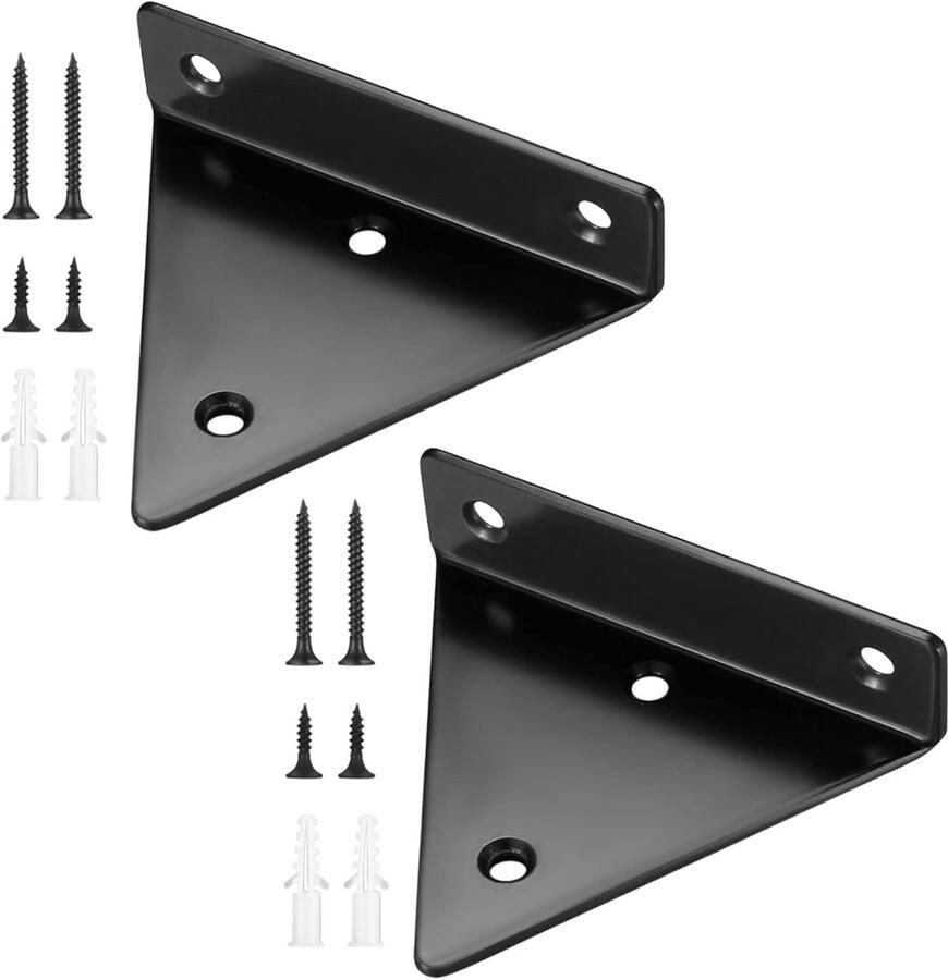 2 Pcs Floating Shelf Holders Invisible Triangular Wall Mounts Hidden Wall Brackets voor Wandmontage Robuuste Metalen Wandsteunen voor Opslagrek Boekenkast