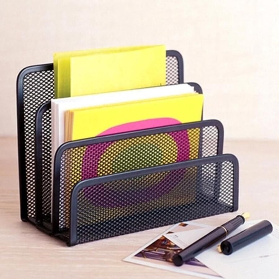 2 pieces desk organiser mailbox letter holder mesh bureauaccessoires