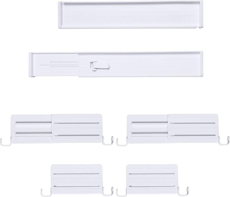 2 Pieces Drawer Dividers Adjustable Drawer Organizers Dresser Wardrobe Organizer voor Keuken Dressing Table Badkamer Slaapkamer (Wit)
