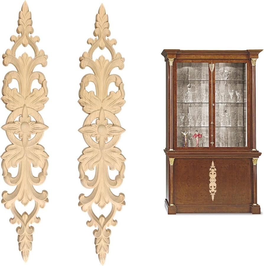 2 pieces plafondlijst decoratieve lijst houten decoratie kan worden bevestigd aan muren deuren kasten ramen spiegels open haarden (Style 1)