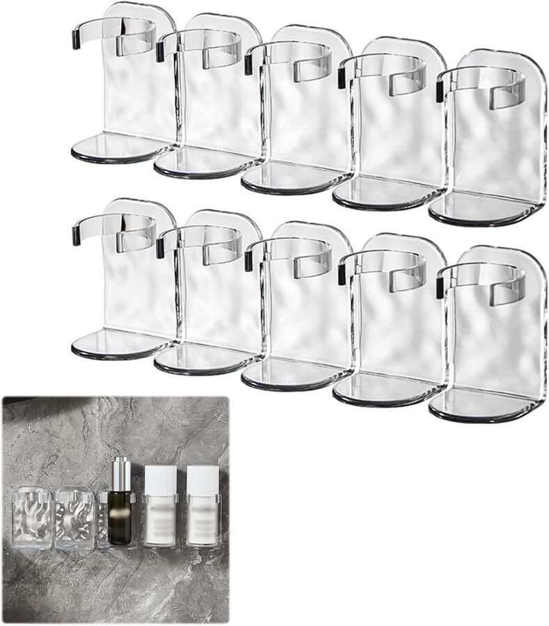 2 Pieces Rows Plastic Wall Shelf Self Adhesive Wall Shelf Home Decor Parallel Corrugated Rack Die Free Wall Hooks Wall Organization for Bathroom