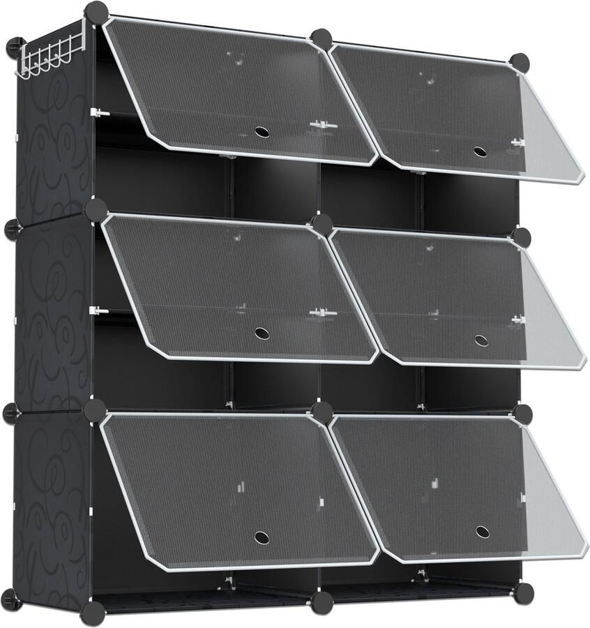 2 rijen 6 lagen schoenenrek DIY schoenenkast schoenenrek plank maximale belasting 10 kg