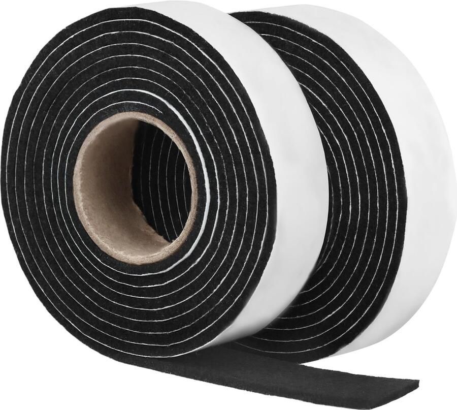 2 rollen zelfklevende vilttape 22 mm breed 3 mm dik 2 m lang zwarte viltglijders viltstroken rollen voor vloerbescherming en doe-het-zelvers