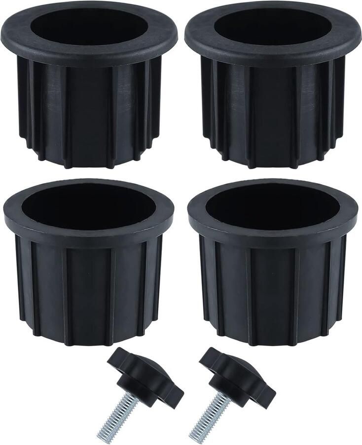 2 sets (6 stuks) Umbrella Replacement Parts Inclusief 4 Stuks Paraplu Gat Ring en 2 Stuks Handknop Schroeven Accessoires voor Parasols voor Patio Tafel Balkon Dekken Achtertuin (Zwart)