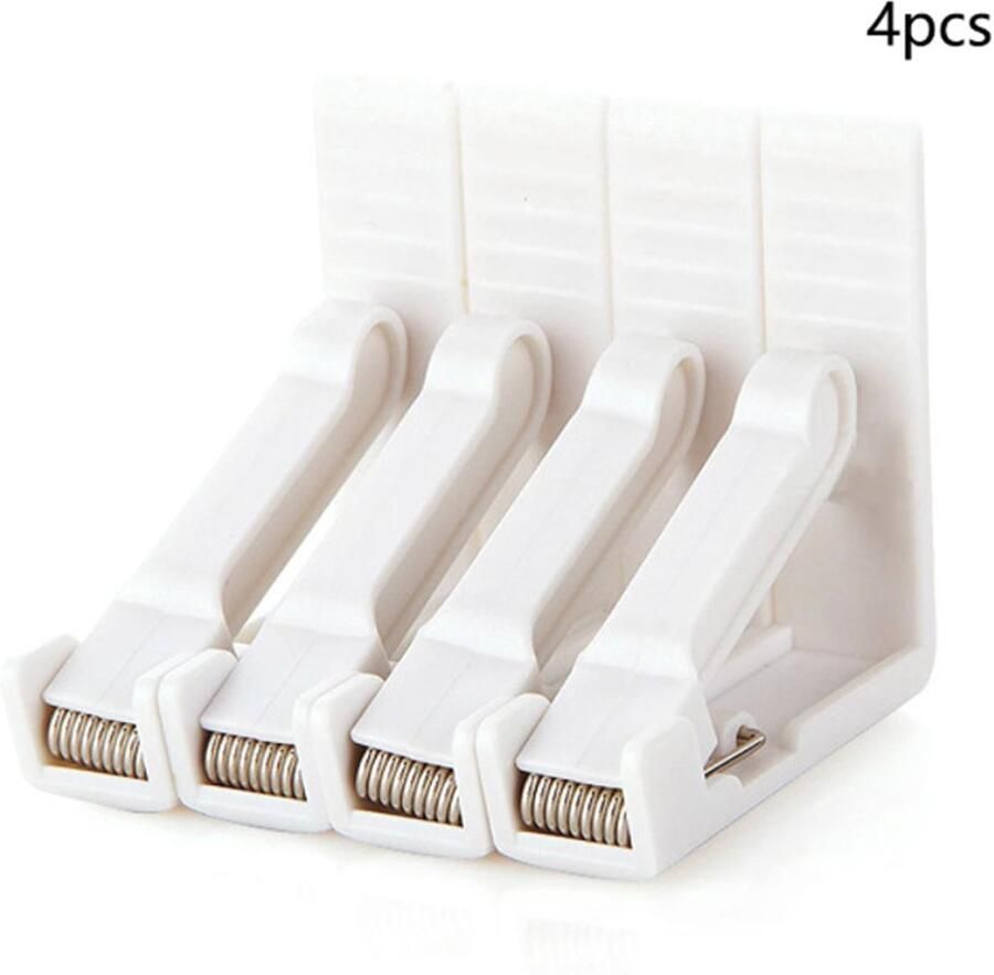 2 sets van 8 witte kunststof tafelkleedklemmen met verstelbare hoge spanningsklemmen tafeldikte ca. 4 1 cm Tafelklemmen (wit) 5 5x5 5x1 5 cm