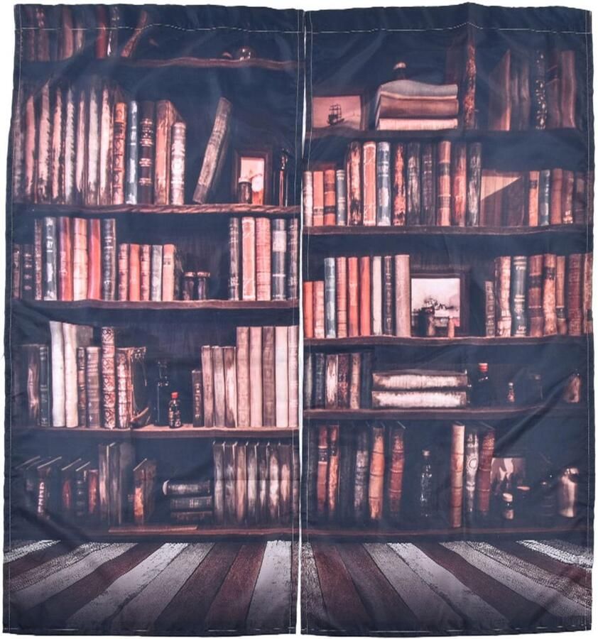 2 Sizes 3D Bookshelf Print Living Room Curtains Bookshelf Blackout Curtains Bedroom Living Room Curtains Decor For Living Room And Bedroom(170 * 200cm)