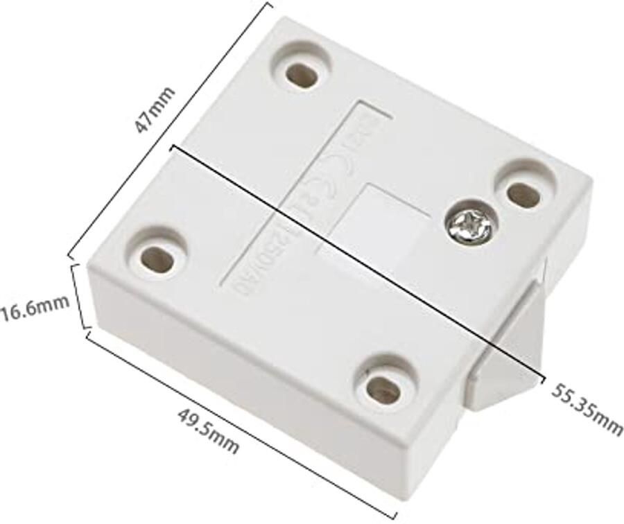 2 STKS Kabinet Lichtschakelaars Normaal Gesloten Garderobe Touch Schakelaar Push to Break Deurlichtschakelaar voor Garderobe Kast Schuifdeur 2A 250 V Wit