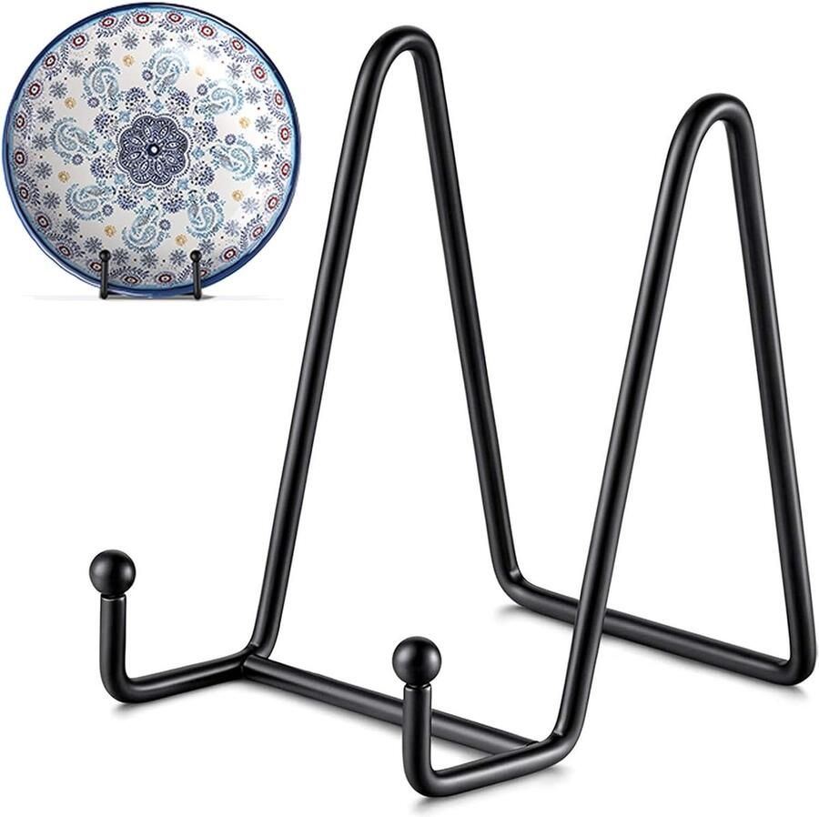 2 stuck Bordenstandaard Display Zwart Houder Sierborden Boeken Hanger Borden Rek Keukenkast Boekensteunen