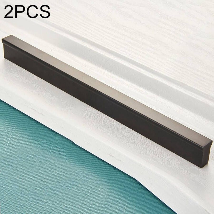 2 STUKS 2778-224 Modern Simple Cabinet Door Handle Lade Garderobehandvat (zwart)