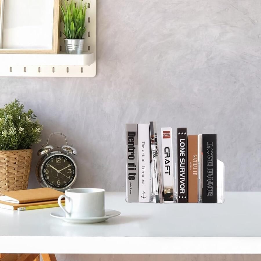 2 stuks acryl boekensteunen transparante acryl handtassen acryl tijdschriftenstandaard tasorganizer kast voor notebook boeken documenten mappen