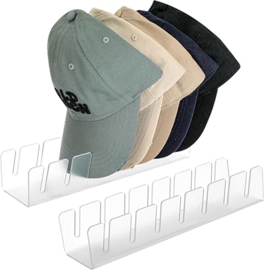2 Stuks Acryl Kaphouders voor Baseballpetten Geen Installatie Nodig Ideaal voor Slaapkamer en Organisatie