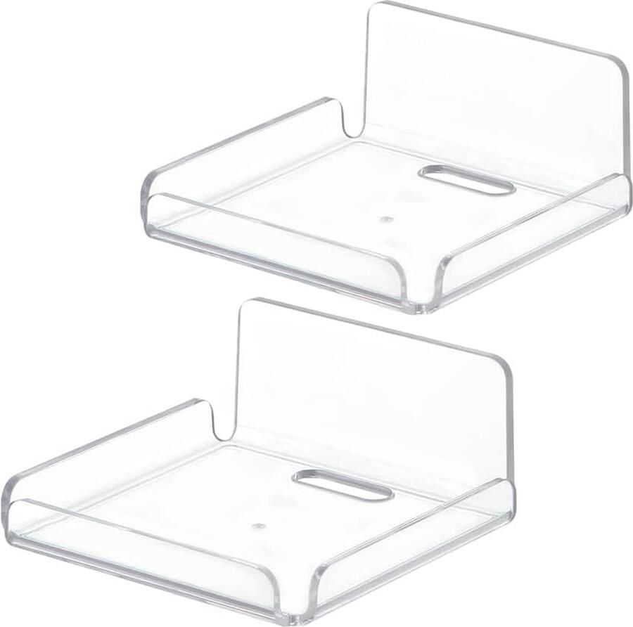 2 stuks acryl wandplanken gemonteerde mini-display-planken voor alledaagse voorwerpen ideaal voor beveiligingscamera's babyfones smart luidsprekers