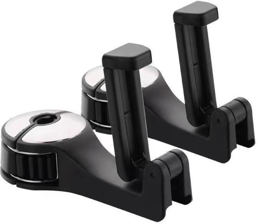 2 Stuks Auto Organizer Haken Autostoel Hangers Auto Kapstok Tassenhaak Telefoonhouder Opberghaak Rugleuning Organizer Waterfles Houder Zwart