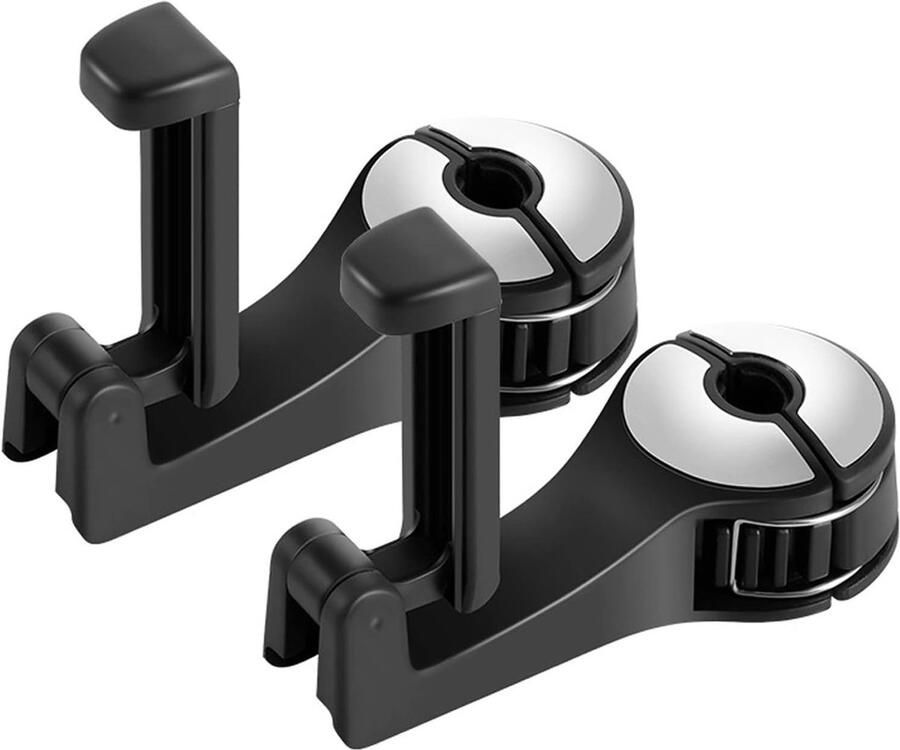 2 Stuks Auto Organizer Haken Autostoel Hangers Auto Kapstok Tassenhaak Telefoonhouder Opberghaak Rugleuning Organizer Waterfles Houder Zwart– Multi wandhaakjes – Muur haak – Deurhaak