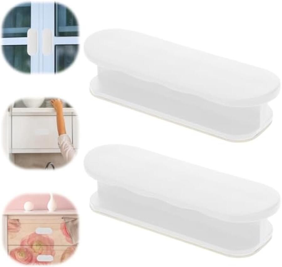 2 stuks balkondeurgreep zelfkleven terrasdeurgreep geen boren kunststof meubelgreep balkongreep voor ramen glazen deuren laden