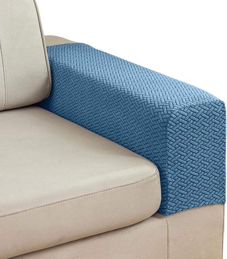 2 stuks bank armleuninghoezen voor banken bank armleuninghoezen wasbare armleuningen relaxfauteuil hoezen stretch armleuninghoezen voor banken (Donkerblauw)
