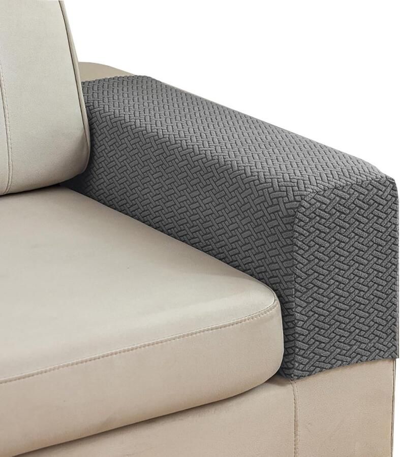 2 stuks bank armleuninghoezen voor banken bank armleuninghoezen wasbare armleuningen relaxfauteuil hoezen stretch armleuninghoezen voor banken (Donkergrijs)