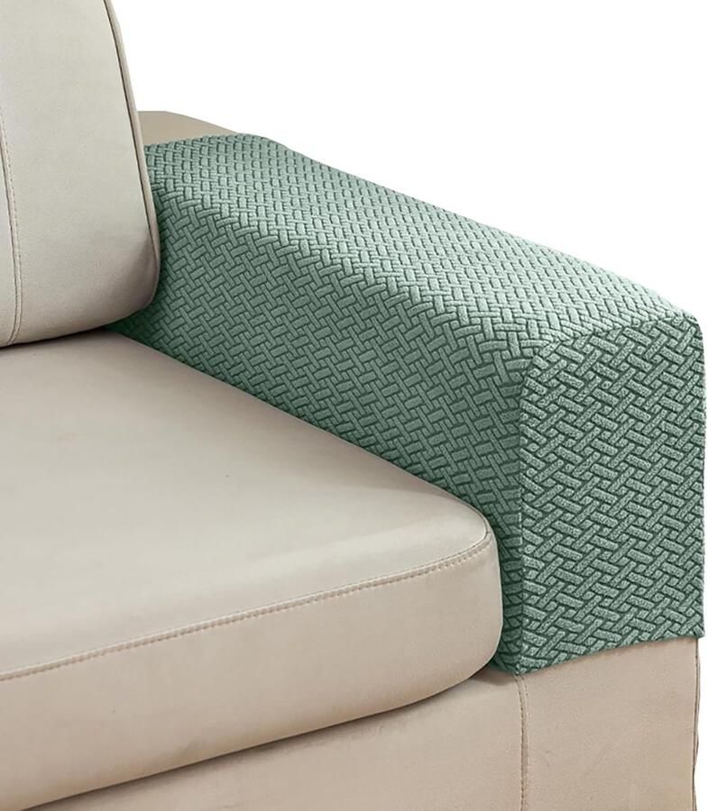 2 stuks bank armleuninghoezen voor banken bank armleuninghoezen wasbare armleuningen relaxfauteuil hoezen stretch armleuninghoezen voor banken (Groen)