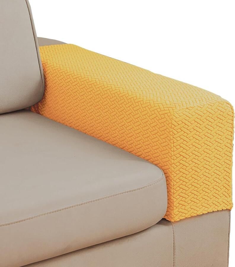 2 stuks bank armleuninghoezen voor banken bank armleuninghoezen wasbare armleuningen relaxfauteuil hoezen stretch armleuninghoezen voor banken (Geel)