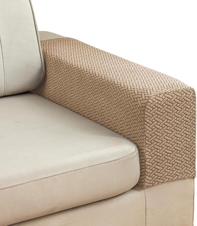 2 stuks bank armleuninghoezen voor banken bank armleuninghoezen wasbare armleuningen relaxfauteuil hoezen stretch armleuninghoezen voor banken (Kaki)