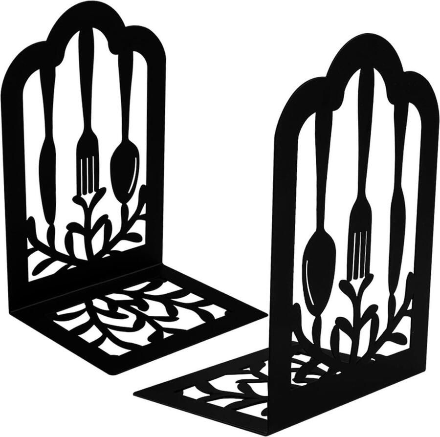 2 stuks Boekensteunen van metaal zwart Antislip Voor boekenplank of boekenkast 12 x 9 x 17 cm