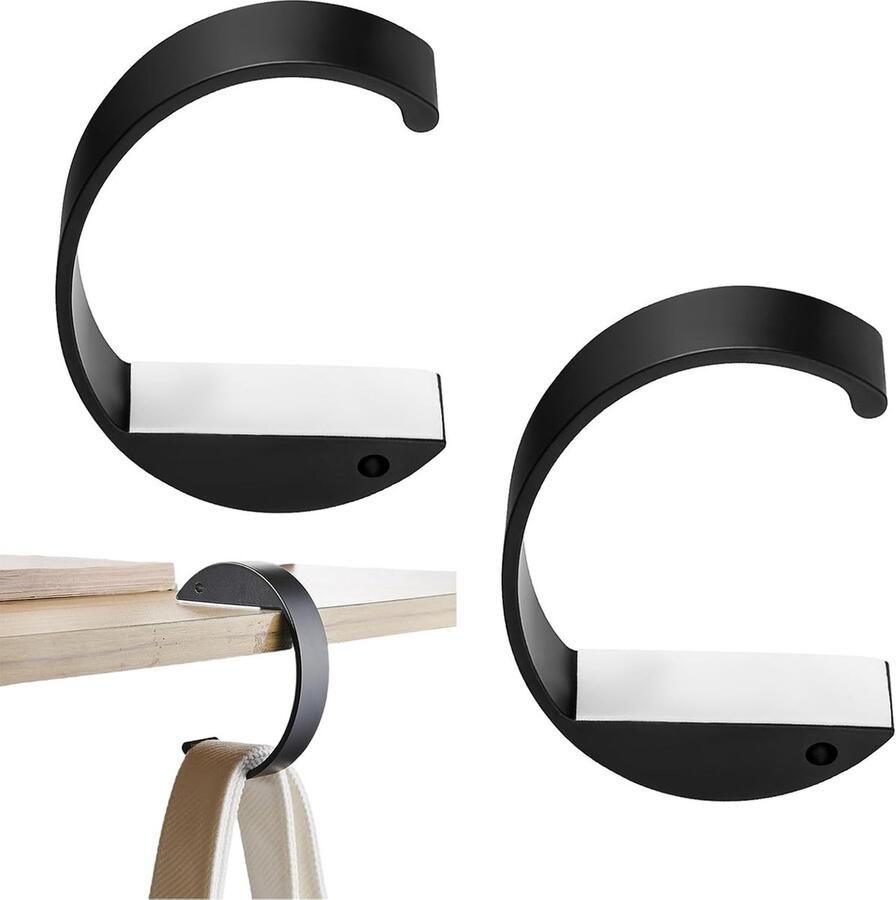 2 stuks C-vorm portemonnee haak voor tafel handtas hanger voor bureau zware tas haak Floding tas houder gemaakt van hoge sterkte legering materialen