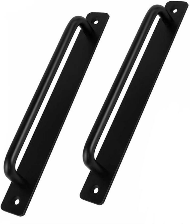 2 stuks Deurgreep douchedeurgreep Schuifdeur Knop Meubel Handvat badkamerdeurknoppen Deurbeslag Meubelbeslag 210 mm Gatafstand 192mm zwart Aluminiumlegering voor binnen- en buitendeur