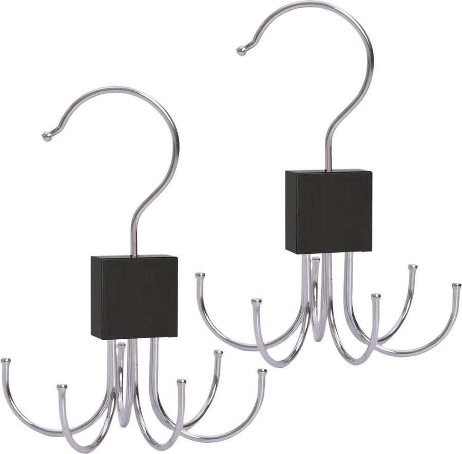 2 stuks draaibare riemhangers 360° roterende opbergoplossing voor sjaals tassen en vesten Ruimtebesparend metalen organisatiesysteem Geschikt voor kast of studentenkamer - Foto 2