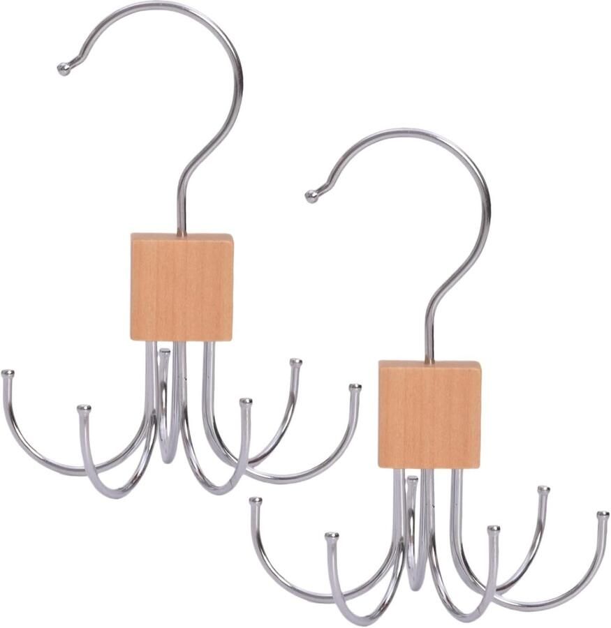 2 stuks draaibare riemhangers 360° roterende opbergoplossing voor sjaals tassen en vesten Ruimtebesparend metalen organisatiesysteem Geschikt voor kast of studentenkamer