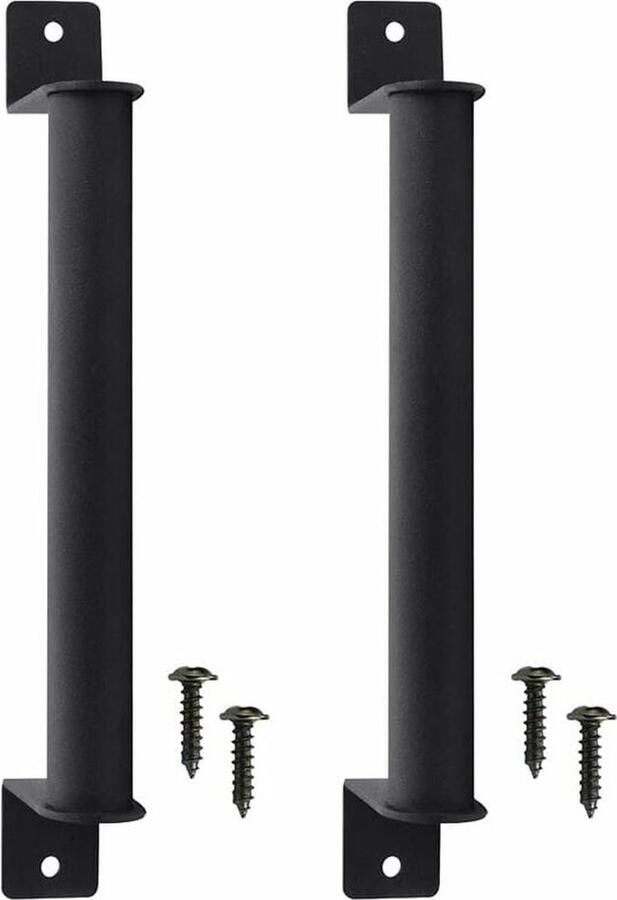 2 stuks duurzame koolstofstalen schuurdeurgreep retro schuurstijl deur anti-corrosie schuifdeurgreep met schroeven voor schuifdeuren kast zwart handgreep keukenkastjes Greep Zwart Meubelbeslag handgreep badkamer