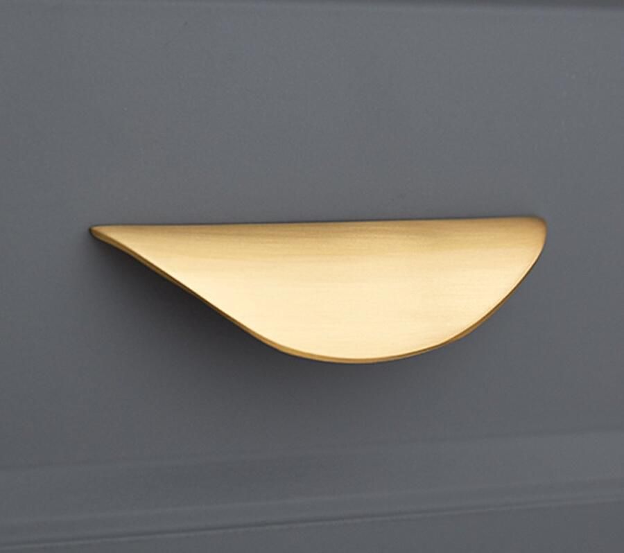 2 stuks gouden meubelhandgreep Schuifdeur Raam Handgreep Kast Lade Handgreep voor Dressoirs Kasten gatafstand 32 mm Meubelgrepen incl schroeven Design Handgreep Moderne Greep Bladvorm ladehandgreep messing meubeldeur