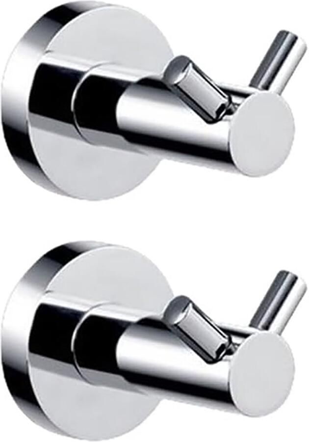 2 stuks Handdoekhaakjes Ophanghaak RVS Boren Zelfklevend Met accessoires 5*5.5 cm Haakjes Handdoekhouder Wandhaak Wandkapstok Voor Keuken of Badkamer