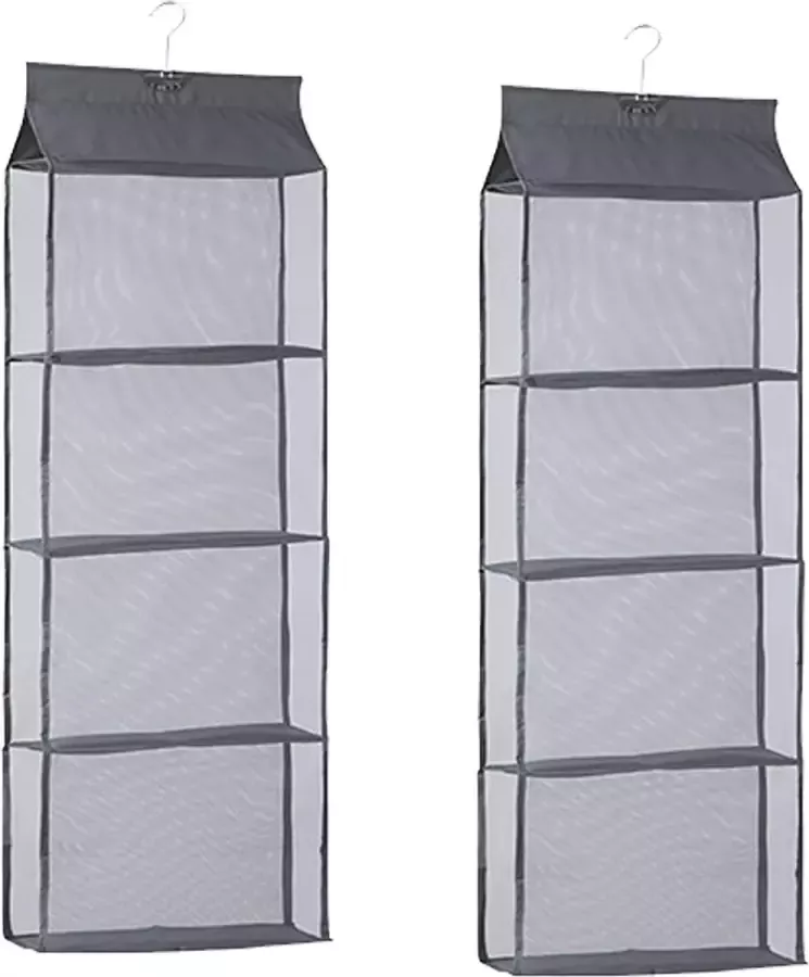 2 stuks handtassen opslag opvouwbare handtassen organizer hangend met 4 vakken opbergvakken ruimtebesparende opslag voor woonkamer slaapkamer kledingkast grijs