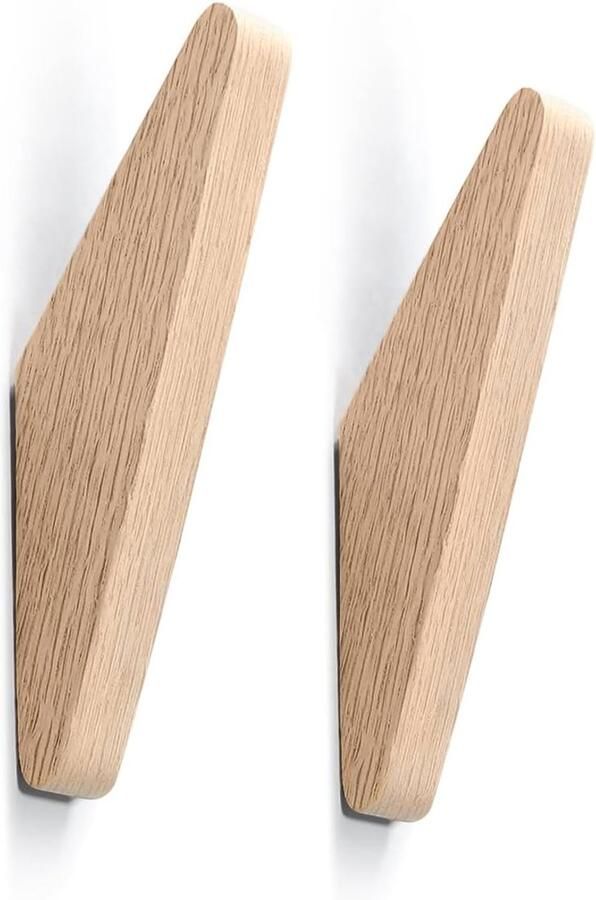 2 -stuks Houten Wandhaken Kapstokken Eenvoudig te installeren Natuurlijk massief hout Geschikt voor hal- en entreedecoratie voor het ophangen van hoeden petten en kleding