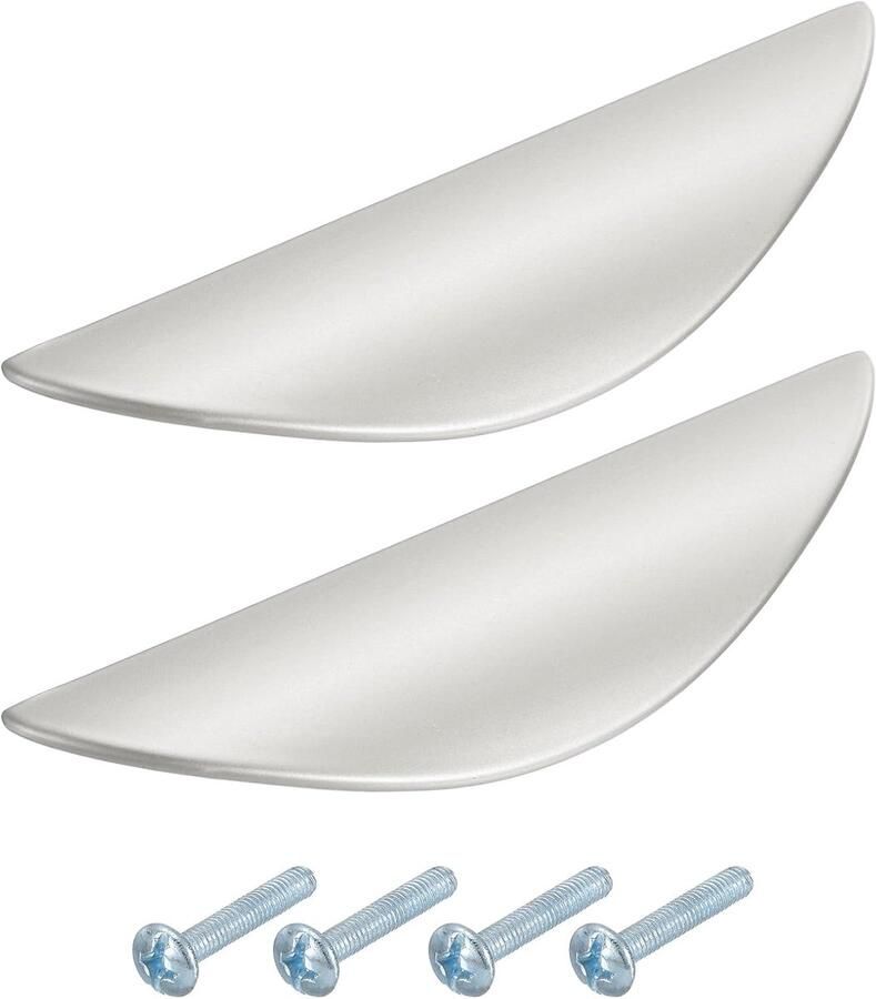 2 stuks kastgrepen deurkruk halve maan kastgreep gatafstand 64 mm ladegrepen verborgen handgrepen van zinklegering kastgrepen meubelaccessoires met schroeven voor keukenkast ladekast hardware 117*34 mm zilver