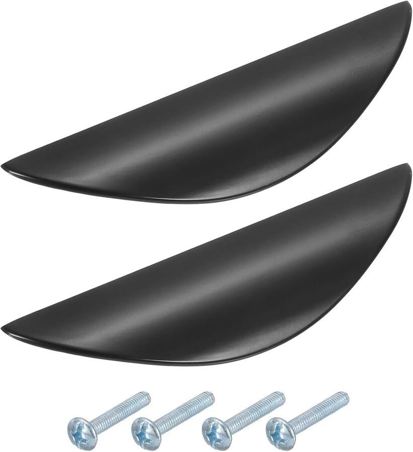 2 stuks kastgrepen deurkruk halve maan kastgreep gatafstand 32 mm ladegrepen verborgen handgrepen van zinklegering kastgrepen meubelaccessoires met schroeven voor keukenkast ladekast hardware 85*33 mm zwart