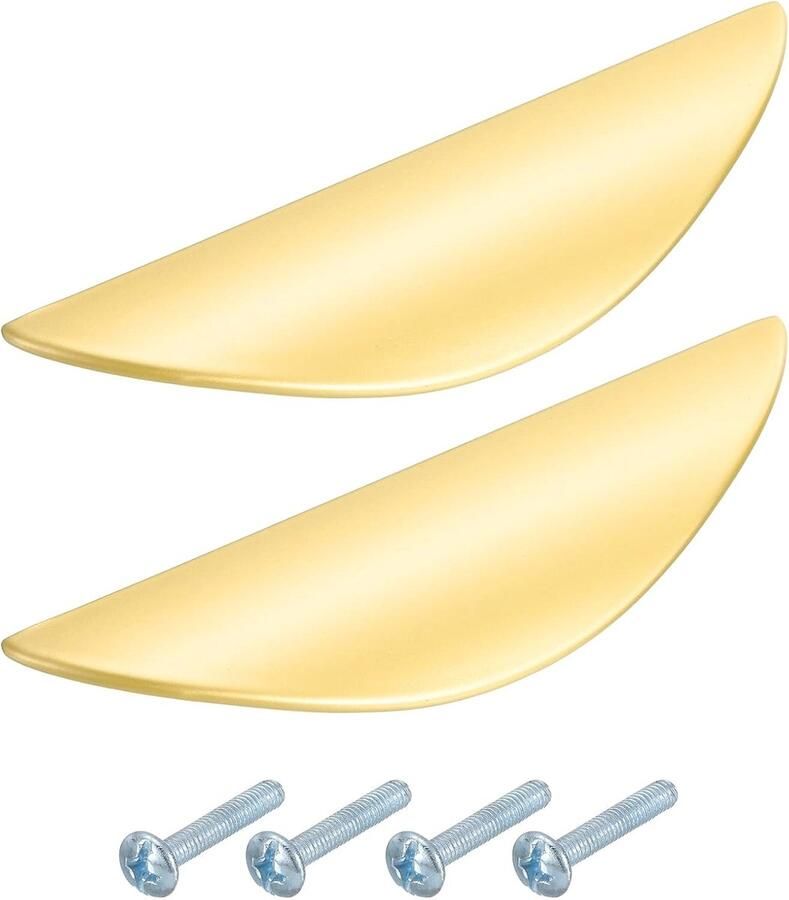 2 stuks kastgrepen deurkruk halve maan kastgreep gatafstand 64 mm ladegrepen verborgen handgrepen van zinklegering kastgrepen meubelaccessoires met schroeven voor keukenkast ladekast hardware 117*34 mm goud