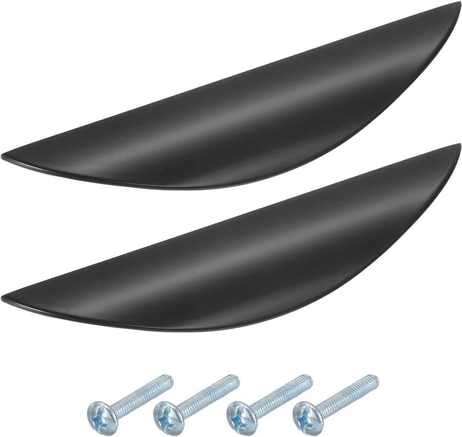 2 stuks kastgrepen deurkruk halve maan kastgreep gatafstand 96 mm ladegrepen verborgen handgrepen van zinklegering kastgrepen meubelaccessoires met schroeven voor keukenkast ladekast hardware 147*35 mm zwart