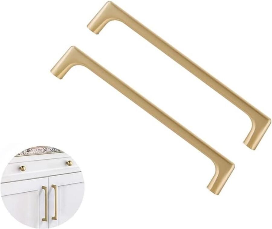 2 stuks Kastgrepen gatafstand 160 mm zinklegering handgreep inclusief schroeven voor kast ladegrepen dressoirgrepen keukenkastbeslag 171*30*7 mm goud