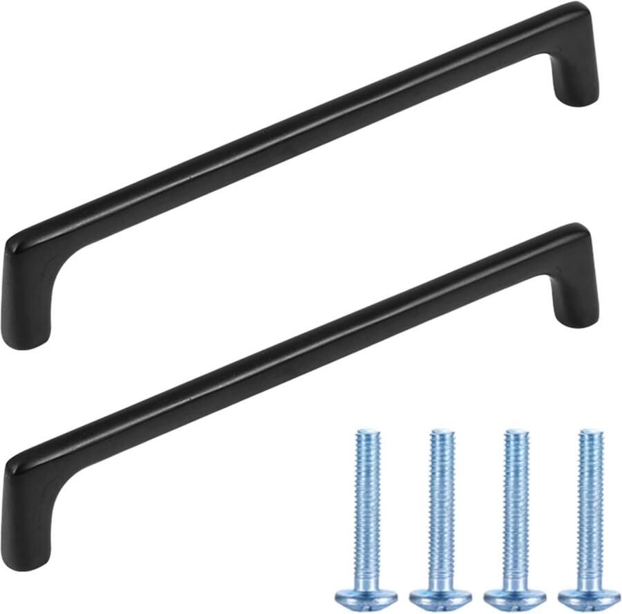 2 stuks kastgrepen meubelgrepen voor keukenkasten matzwart gatafstand 160 mm zinklegering met schroeven voor kasten en laden slaapkamer en woonkamer