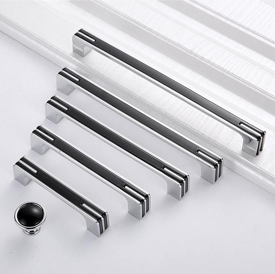 2-stuks kastgrepen zwart gatafstand 128 mm. cabinet handle black