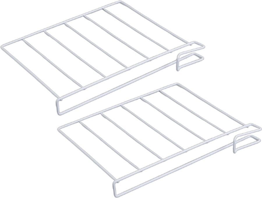 2 stuks Kastverdeler Plankverdeler Kledingkast Organizer Kast indeler wit 35*25*1.5cm metaal Kleding opbergen