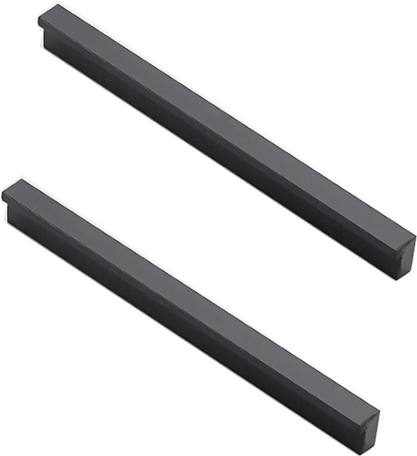 2 stuks Keukenkastgrepen Handgreep Kast meubelgreep Keukengreep Handgrepen ladegrepen Deurgreep Aluminiumlegering zwart L-greep 96mm