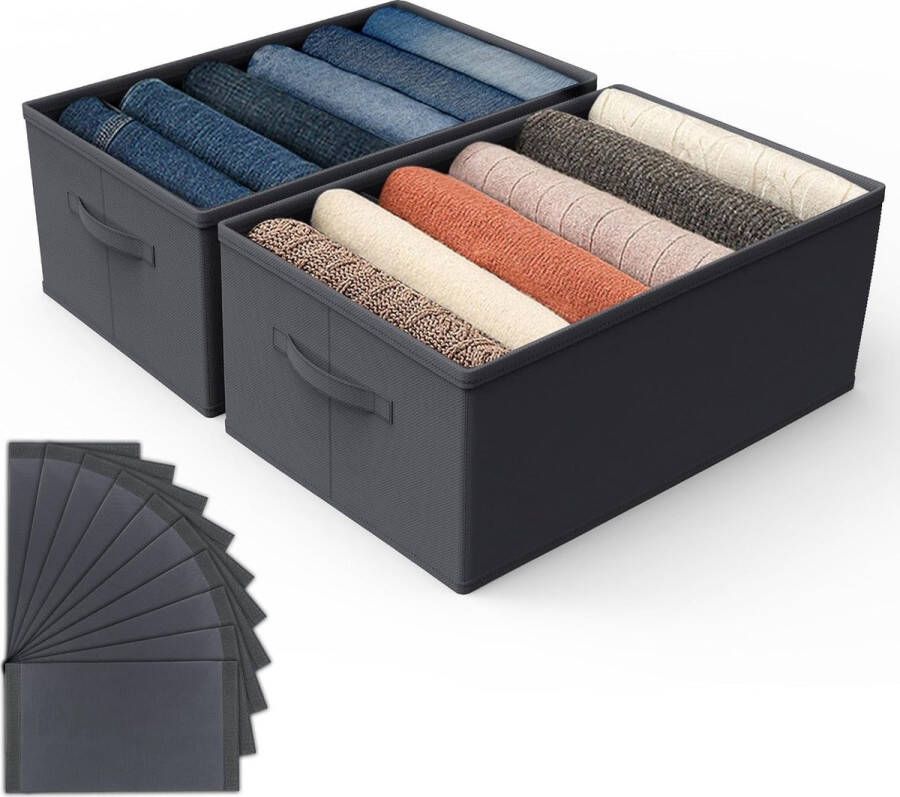 2 stuks kledingkast-organizer gratis combinatie van 10 scheidingsbladen kastorganizer voor jeans broeken T-shirt hemd lade-organizer opbergsysteem kledingkast