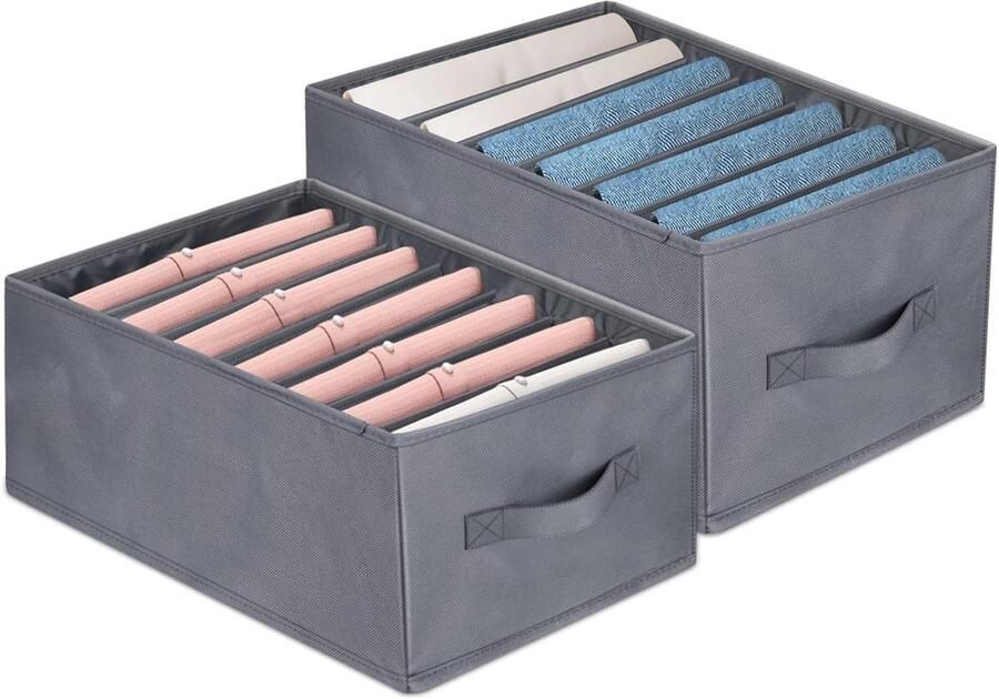 2 stuks kledingkast-organizer opbergsysteem kledingkast inklapbare kastorganizer voor jeans broeken shirt beha's en stropdassen 7 opbergvakken