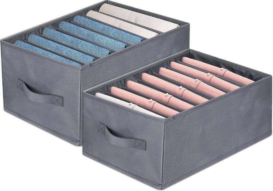 2 stuks kledingkast organizer opbergsysteem kledingkast opvouwbare kastorganizer voor jeans broeken shirt beha's en stropdassen 7 opbergvakken